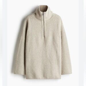 H&M Half Zip Rib Knit Sweater